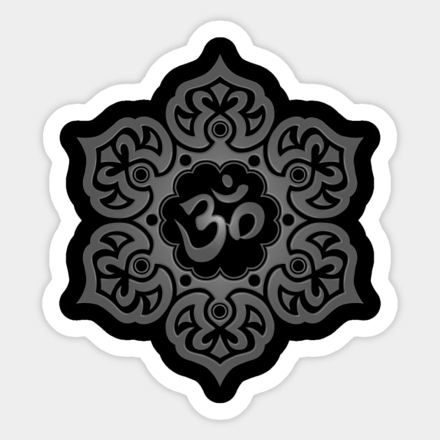 Dark Lotus Flower Yoga Om Sticker by jeffbartels